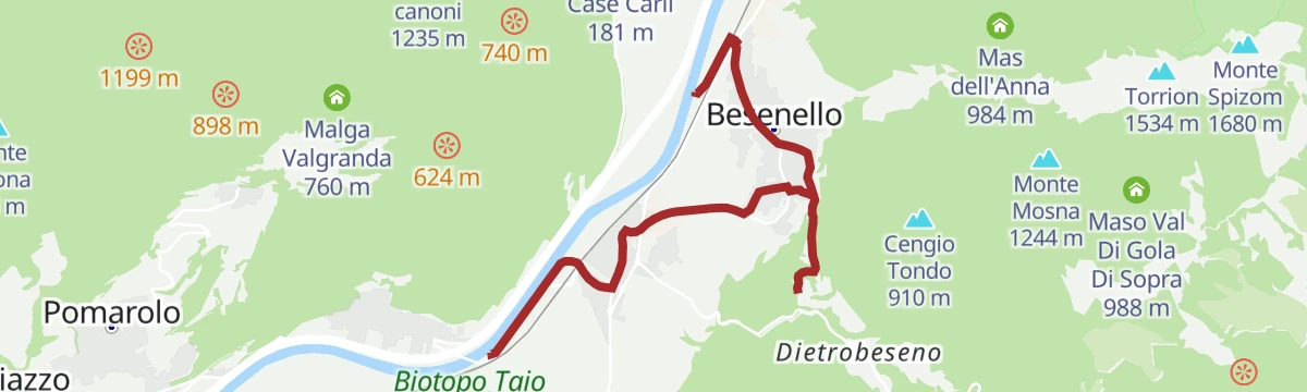 Route map: Along the Moscato Giallo wine route
